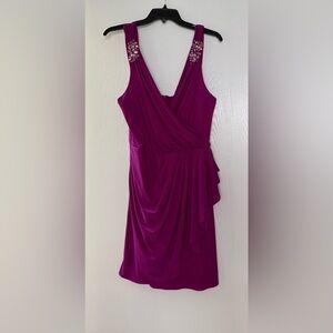 Pink Asymmetrical Sheath Dress with Cowl Neck for Cocktail